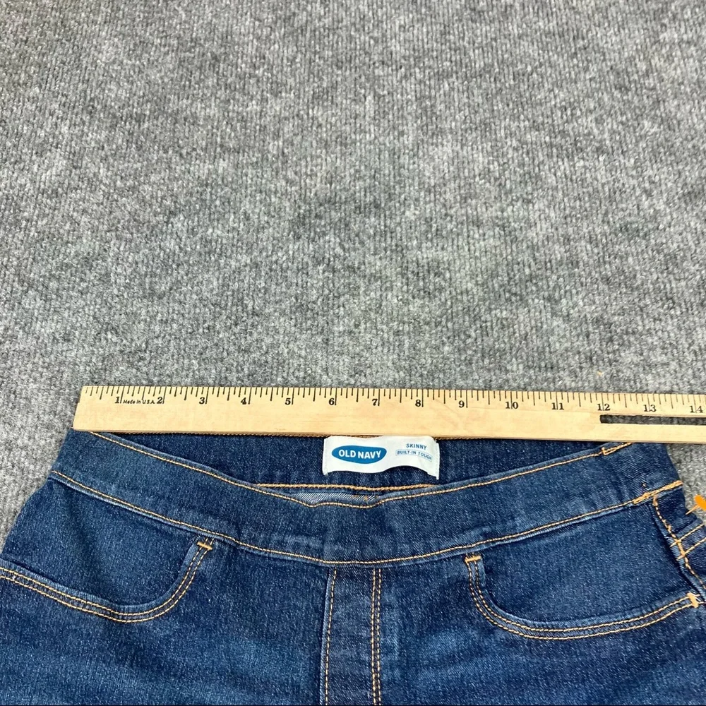 Old Navy Skinny Blue Jeans Boys 14 Dark Wash Denim Adjustable Waist‎ Stretch